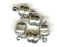 Magnetic - 5 Pair 5x10mm Nickel Plated Button Clasp